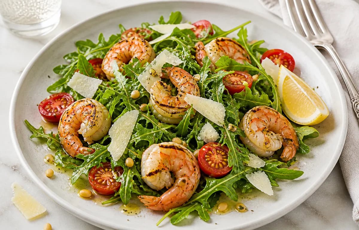 Arugula Salad with Shrimp & Parmesan