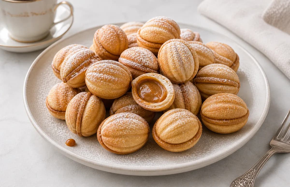 Nuts Filled with Condensed Milk
